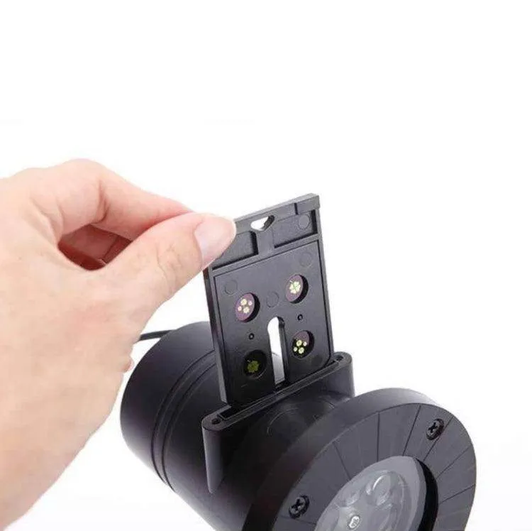 12-Slide Waterproof Snowflake Projector Lamp with Sound Control - 4W LED Outdoor Stage Light
