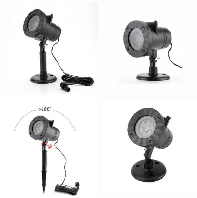 12-Slide Waterproof Snowflake Projector Lamp with Sound Control - 4W LED Outdoor Stage Light