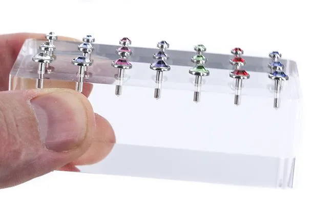 14g Internally Threaded Straight Barbell for Acrylic Display Block - Price Per 1