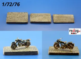 1:72  3x Small Display Bases for Military Scale Model Motorbikes