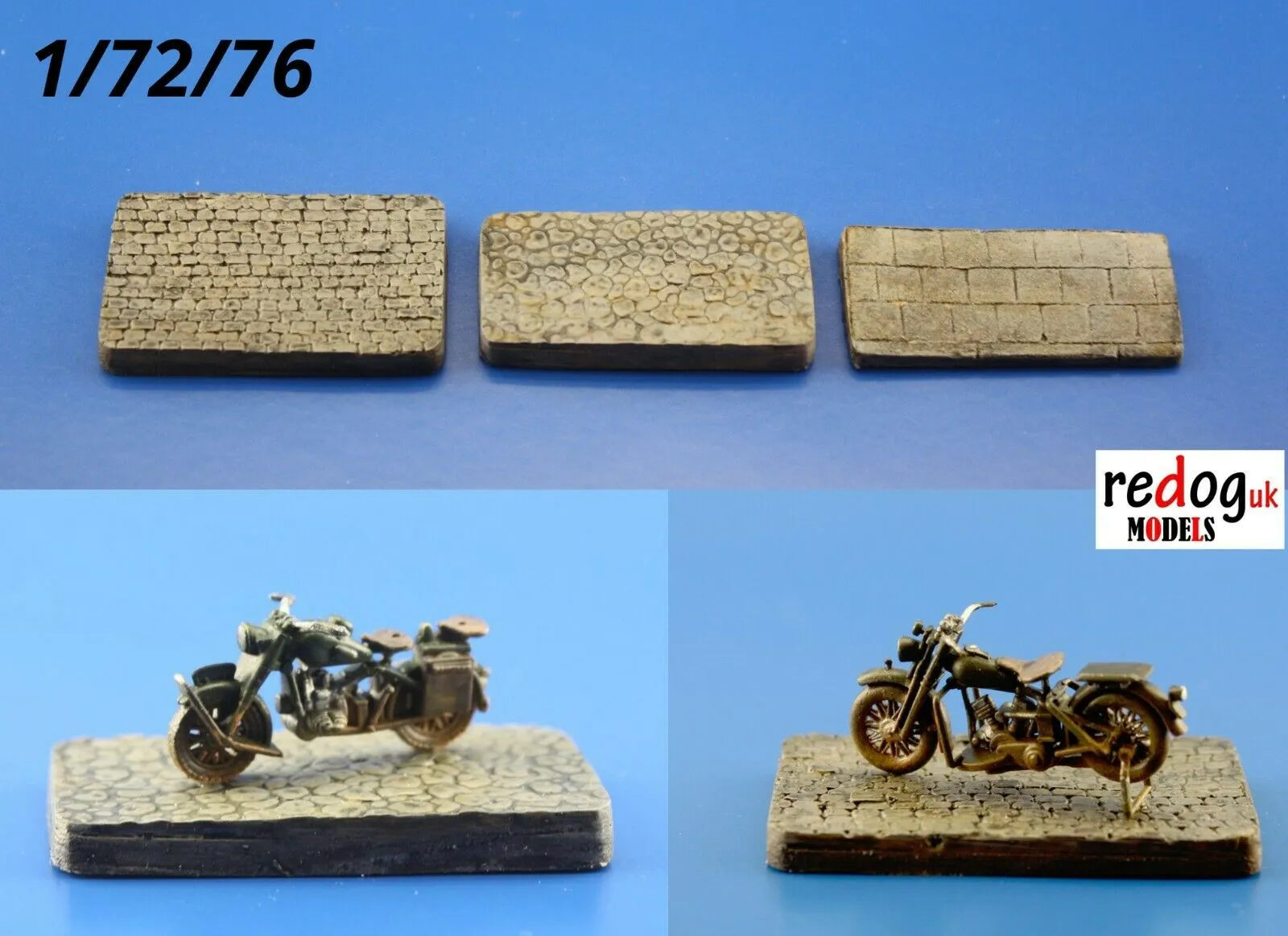 1:72  3x Small Display Bases for Military Scale Model Motorbikes