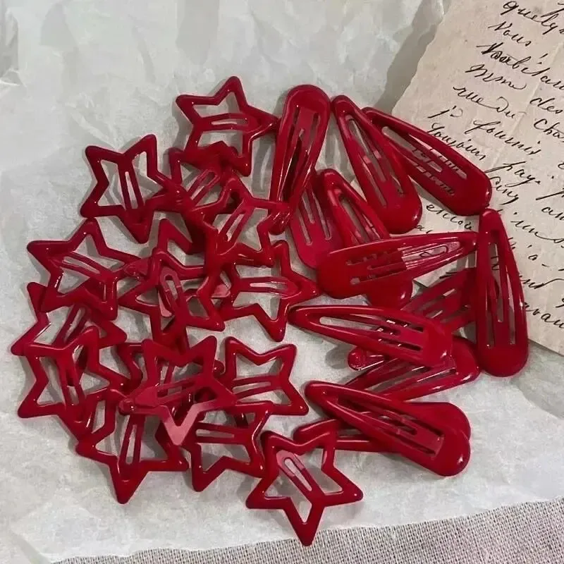 20 Pcs red starry hairclips