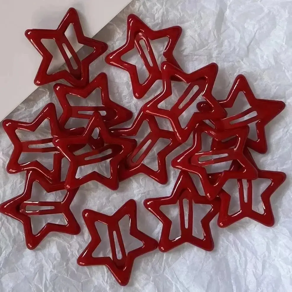 20 Pcs red starry hairclips