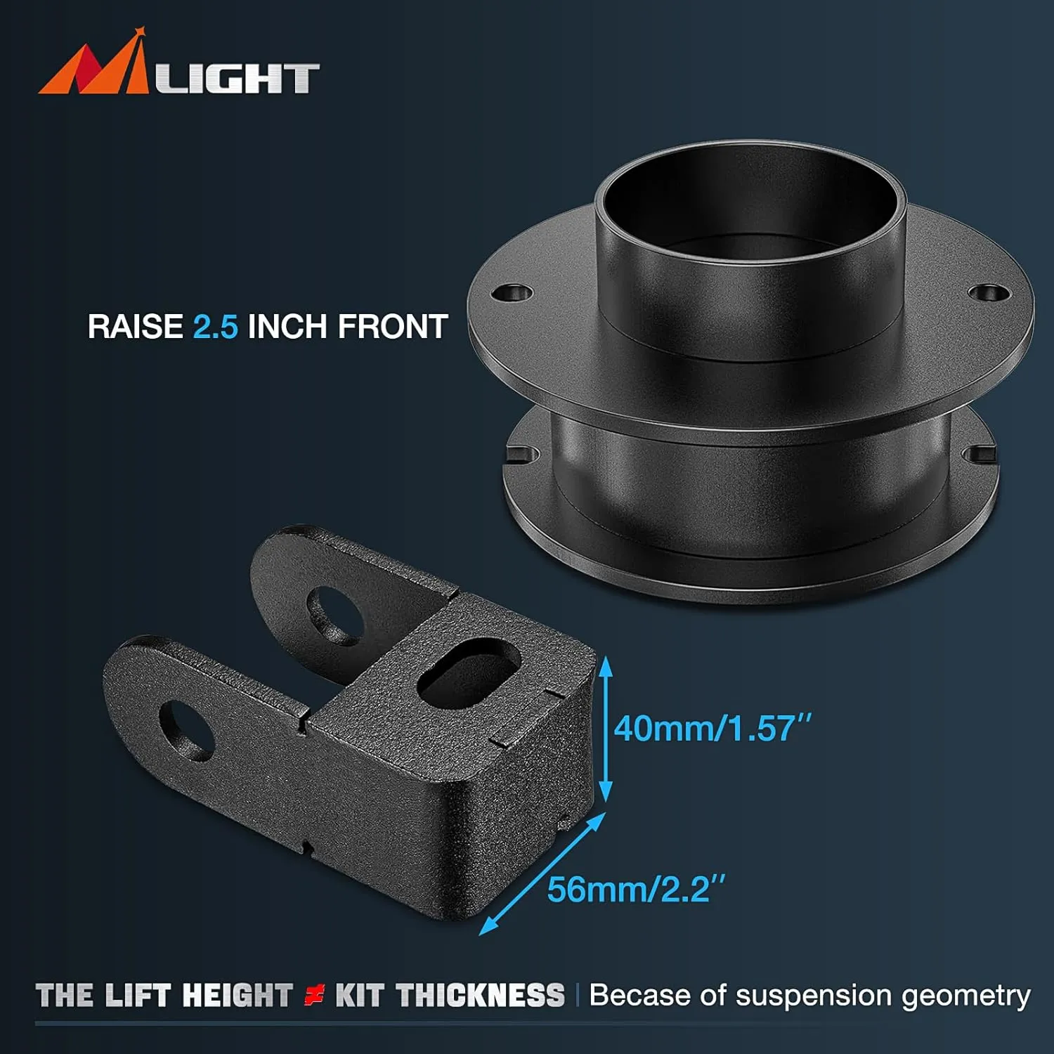 2.5 Inch Front Leveling Lift Kit for 2014-2023 Dodge ram 2500 4WD 2013-2022 ram 3500 4WD Spring Spacers and Shock Extenders Lift Kits