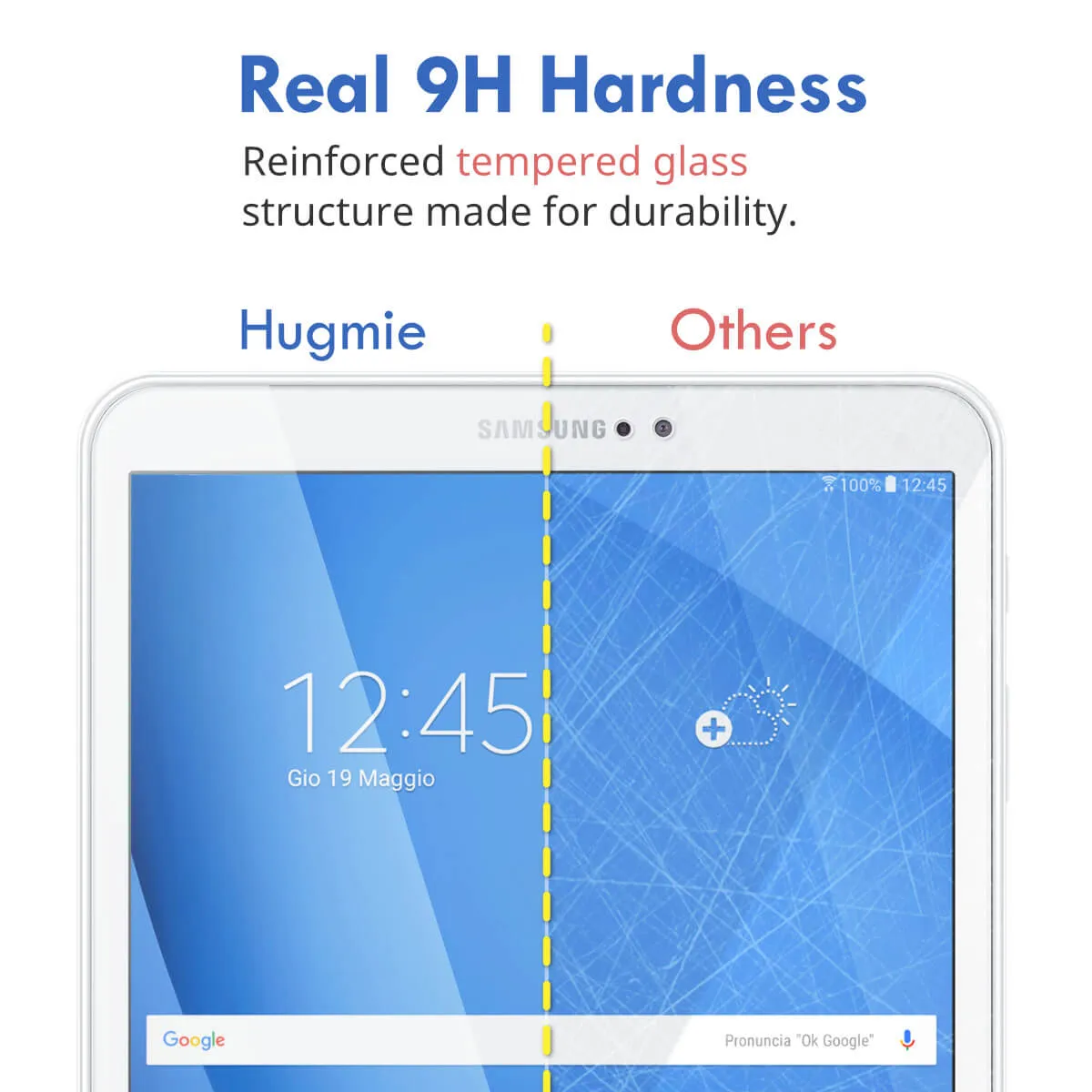 2x Hugmie® Samsung Tab A8 X200/X205 Tempered Glass Screen Protector