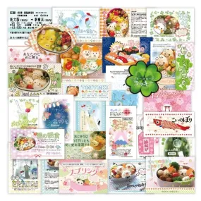30pcs/set Retro Japanese Snack stickers