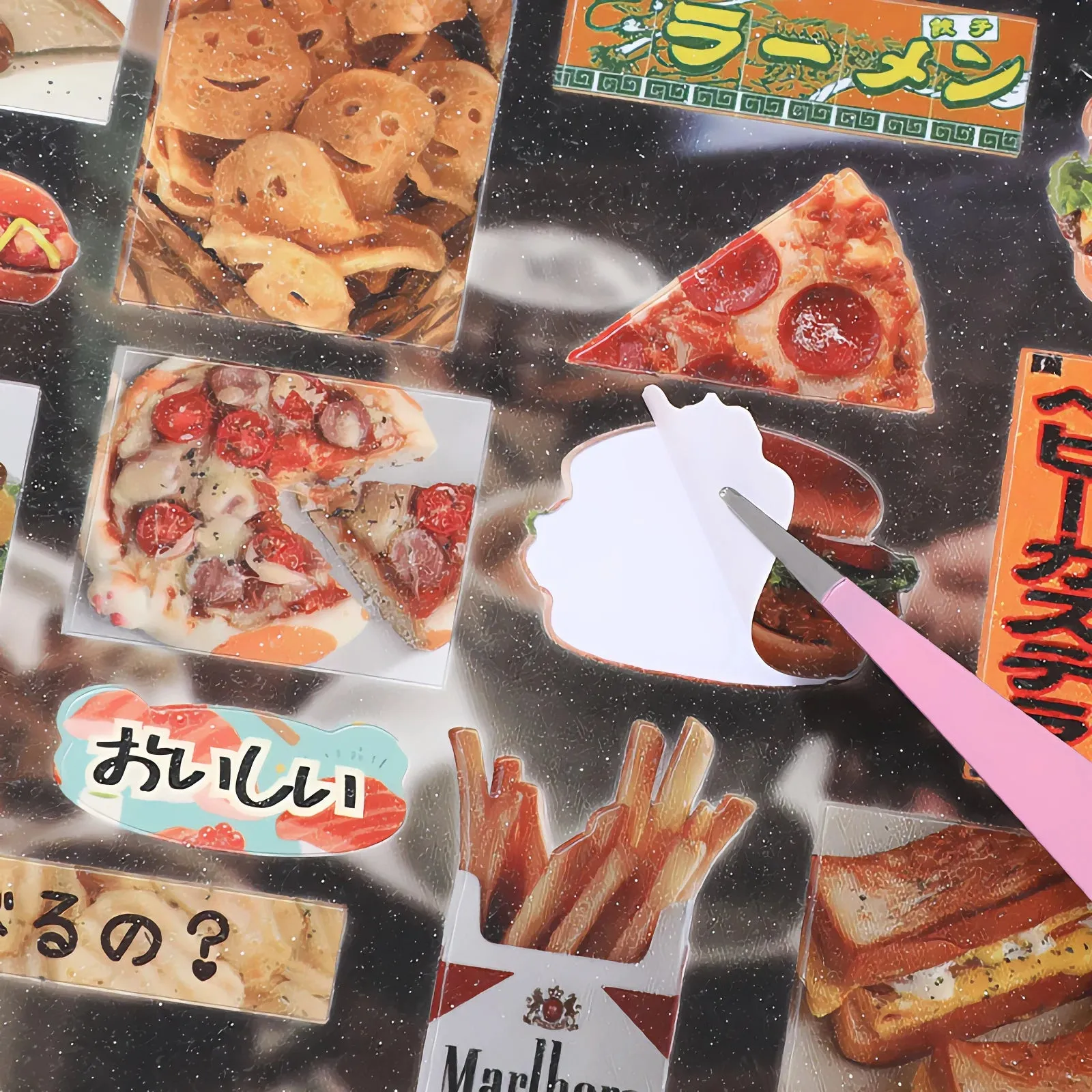 30ps glitter yummy tummy food stickers