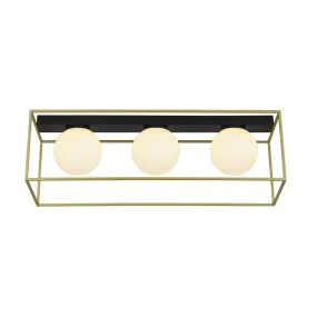3Lt Flush Gold Box Frame and Opal Glass