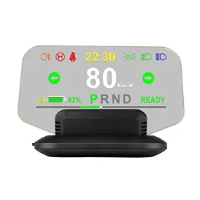 5 inches HUD, 3D Reflection Gauge Head Up Display Compatible with Tesla Model 3 Model Y (After 2019), Speed Warning, Speedometer，Battery Display and GPS etc (Upgraded on July)