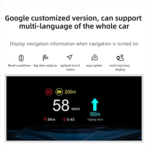 5 inches HUD, 3D Reflection Gauge Head Up Display Compatible with Tesla Model 3 Model Y (After 2019), Speed Warning, Speedometer，Battery Display and GPS etc (Upgraded on July)