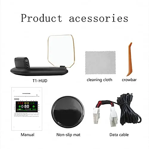 5 inches HUD, 3D Reflection Gauge Head Up Display Compatible with Tesla Model 3 Model Y (After 2019), Speed Warning, Speedometer，Battery Display and GPS etc (Upgraded on July)