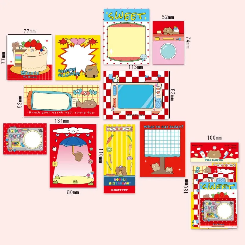 50 Pcs bright colored memo pads
