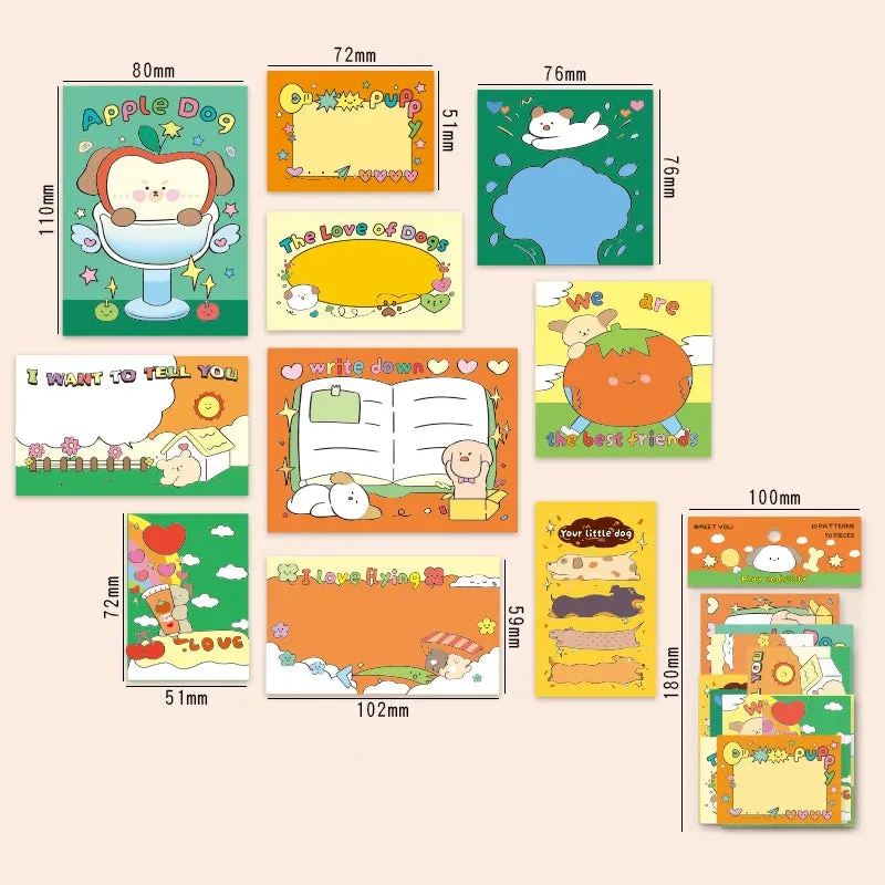 50 Pcs bright colored memo pads