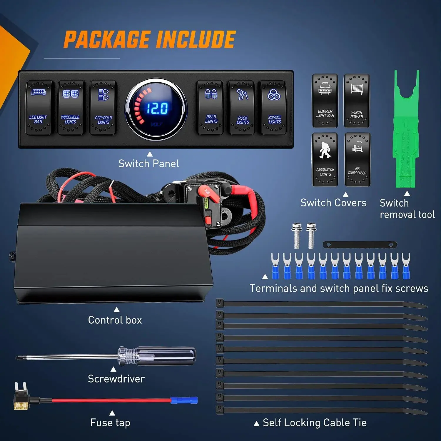 6Gang Rocker Switch Box Control System for Jeep Wrangler JK JKU 2007-2018