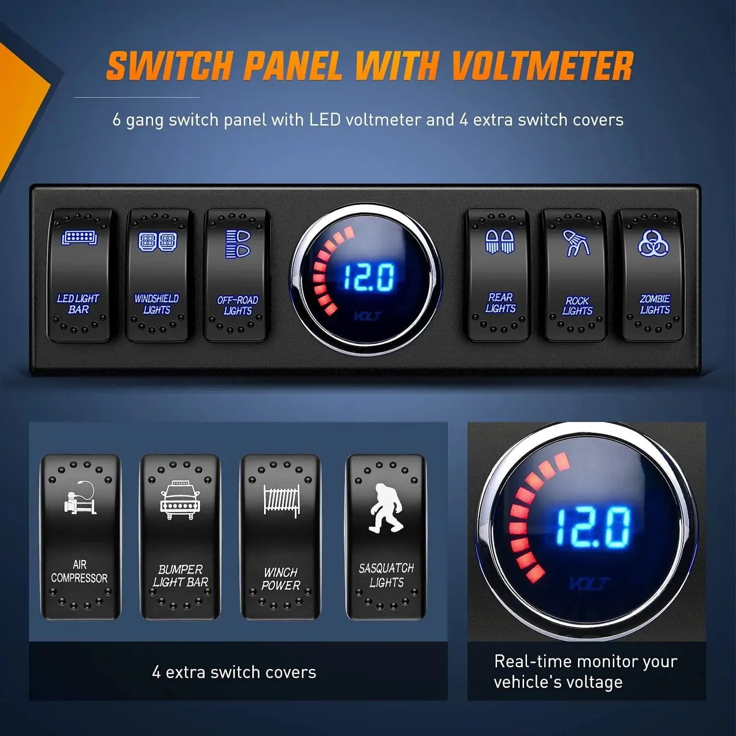 6Gang Rocker Switch Box Control System for Jeep Wrangler JK JKU 2007-2018
