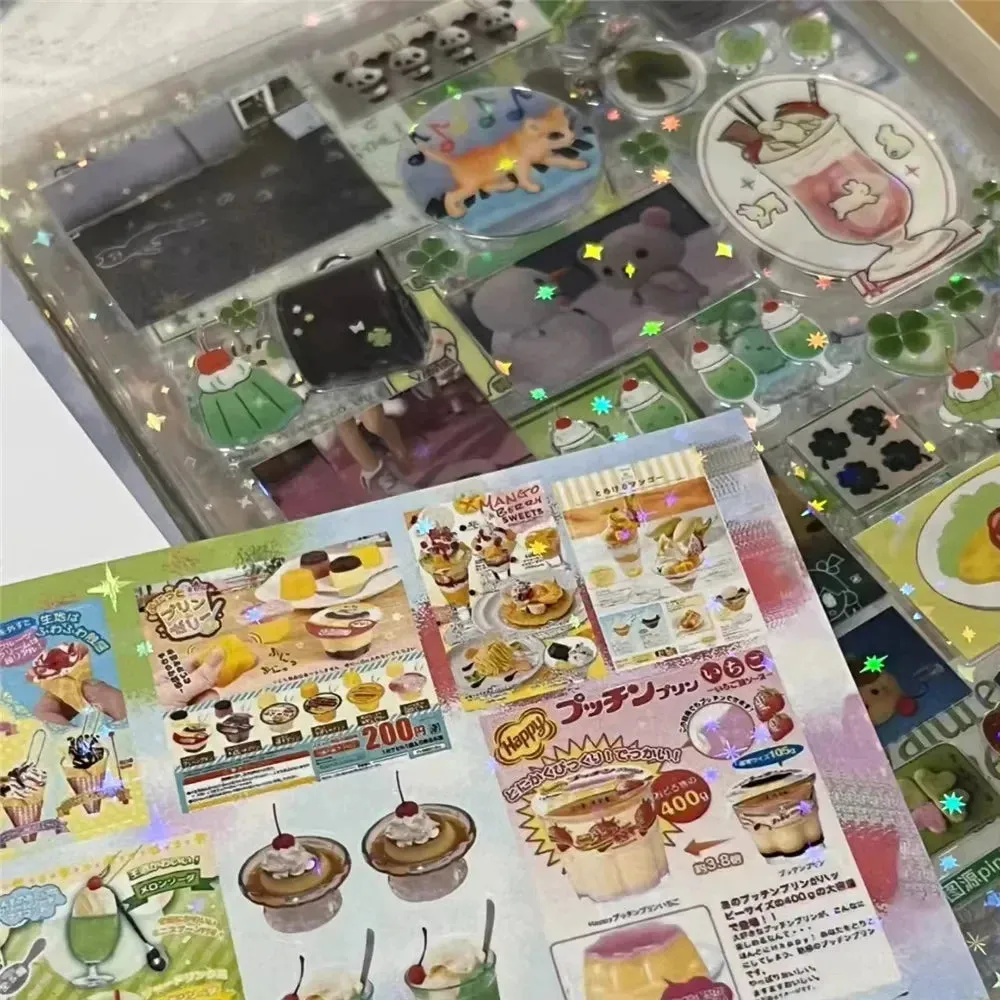 6pcs super cute glitter stickers