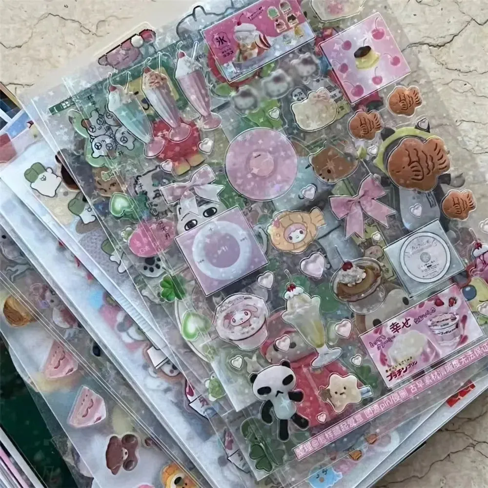 6pcs super cute glitter stickers