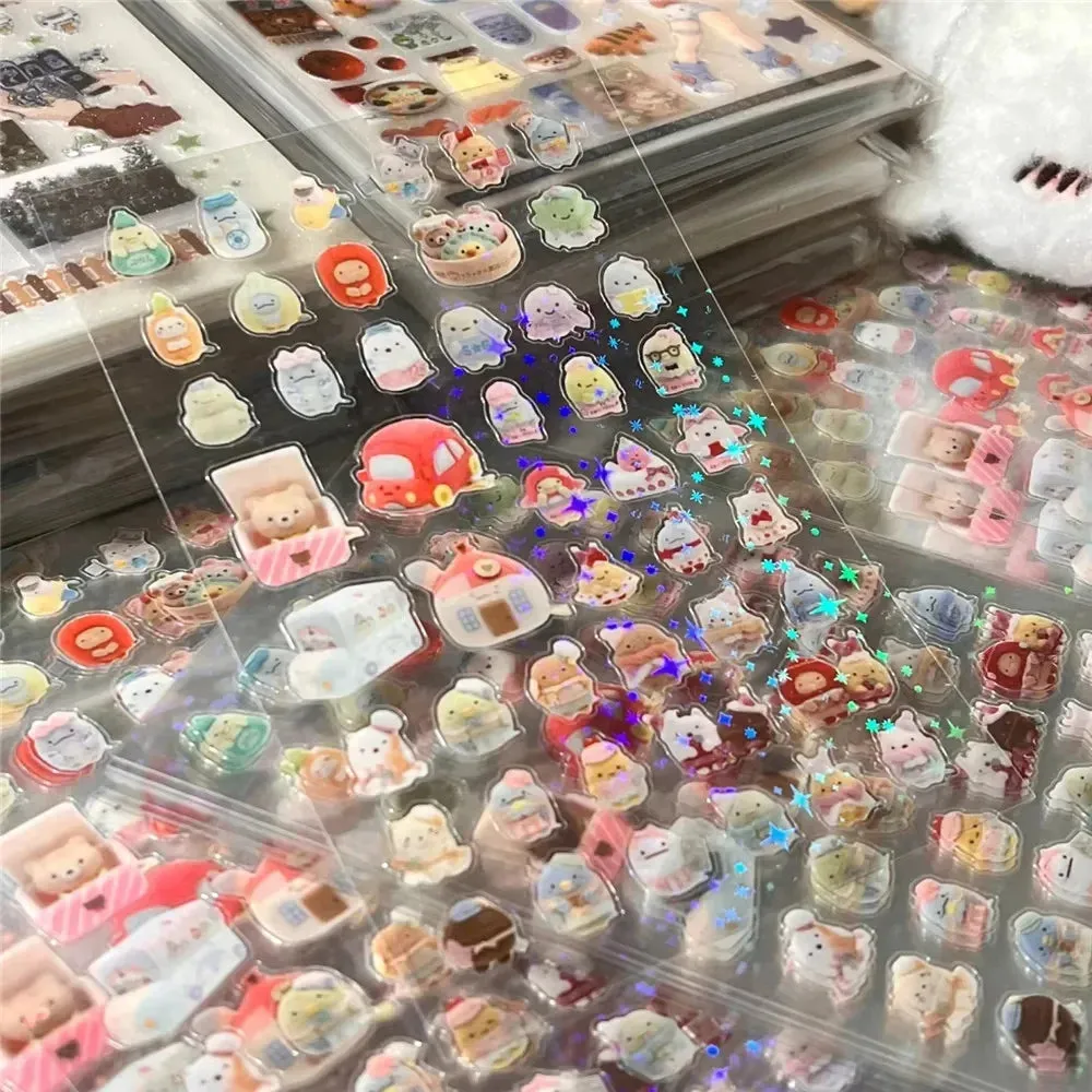 6pcs super cute glitter stickers