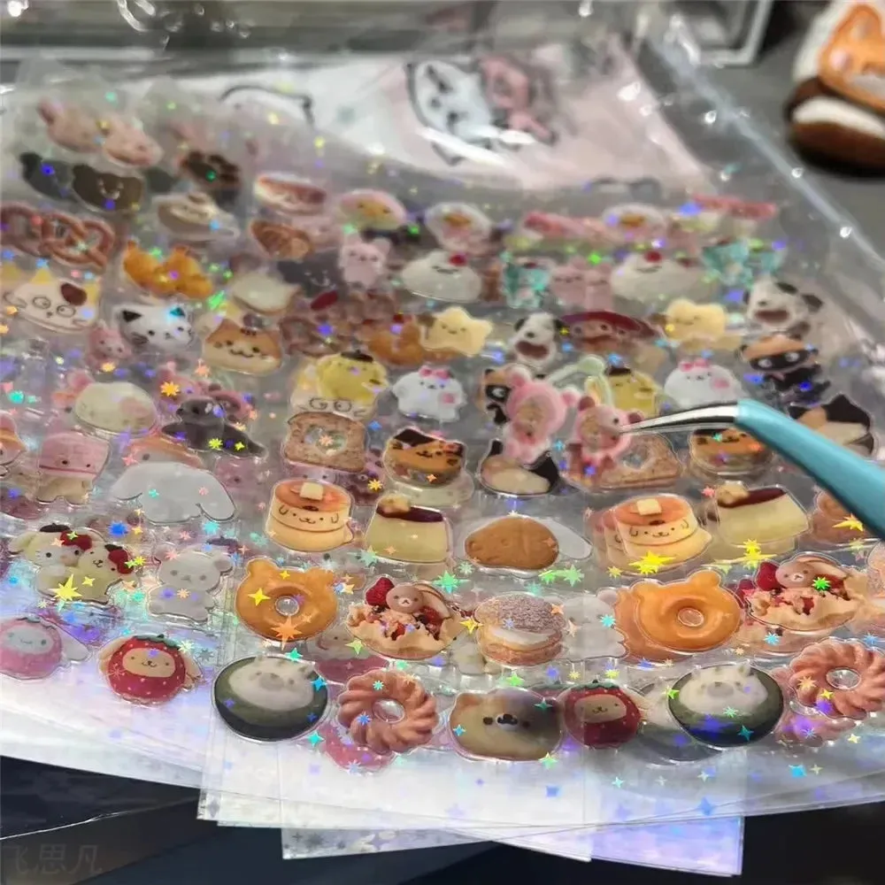 6pcs super cute glitter stickers