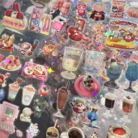 6pcs super cute glitter stickers