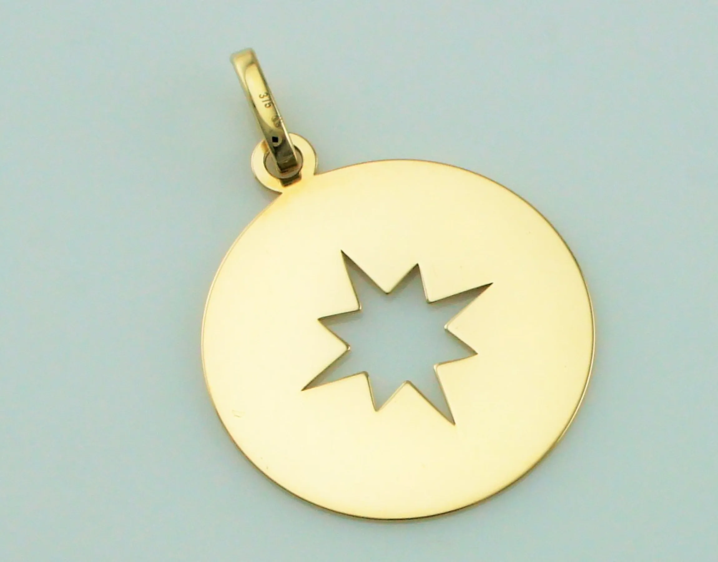 9ct Gold Navigation Compass Pendant Necklace