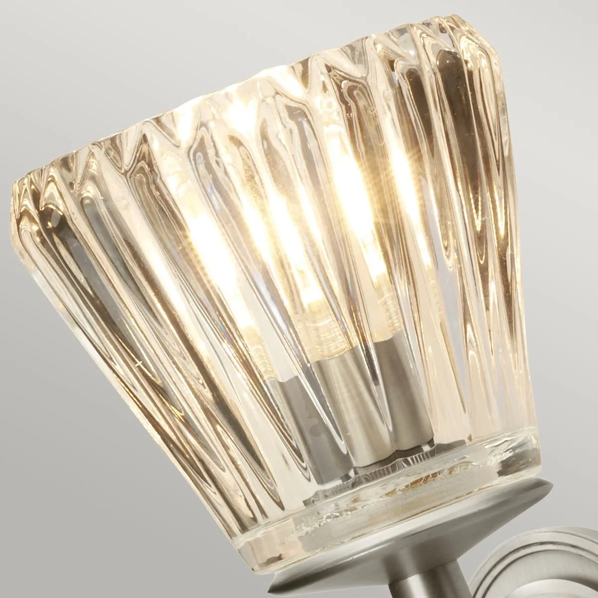 Agatha 2 Wall Light IP44 – Brushed Nickel/ Polished Chrome