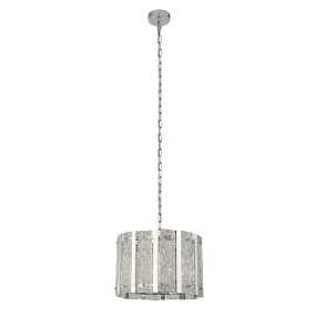 Alexandra 5Lt Crystal Ceiling Light - Satin Silver & Aquatex Glass