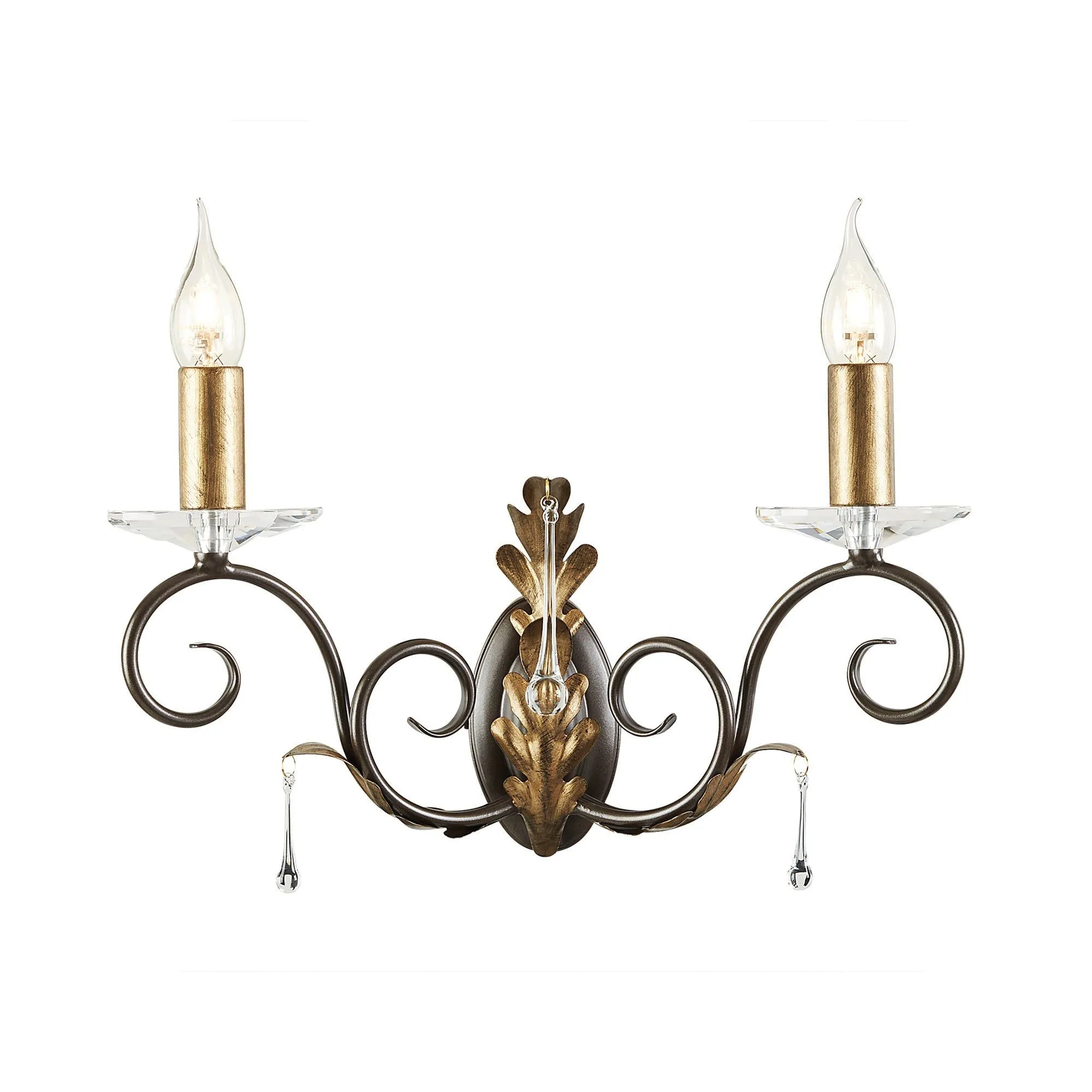 Amarilli 2Lt Wall Light - Bronze & Gold Finish