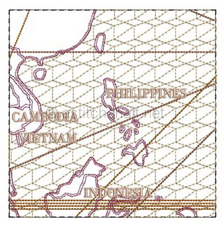 Antique World Map Quilt Combo