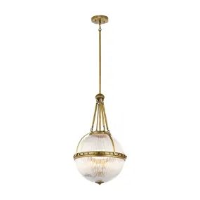 Aster 3Lt  Centre Ceiling Light - Natural Brass/Polished Nickel Finish