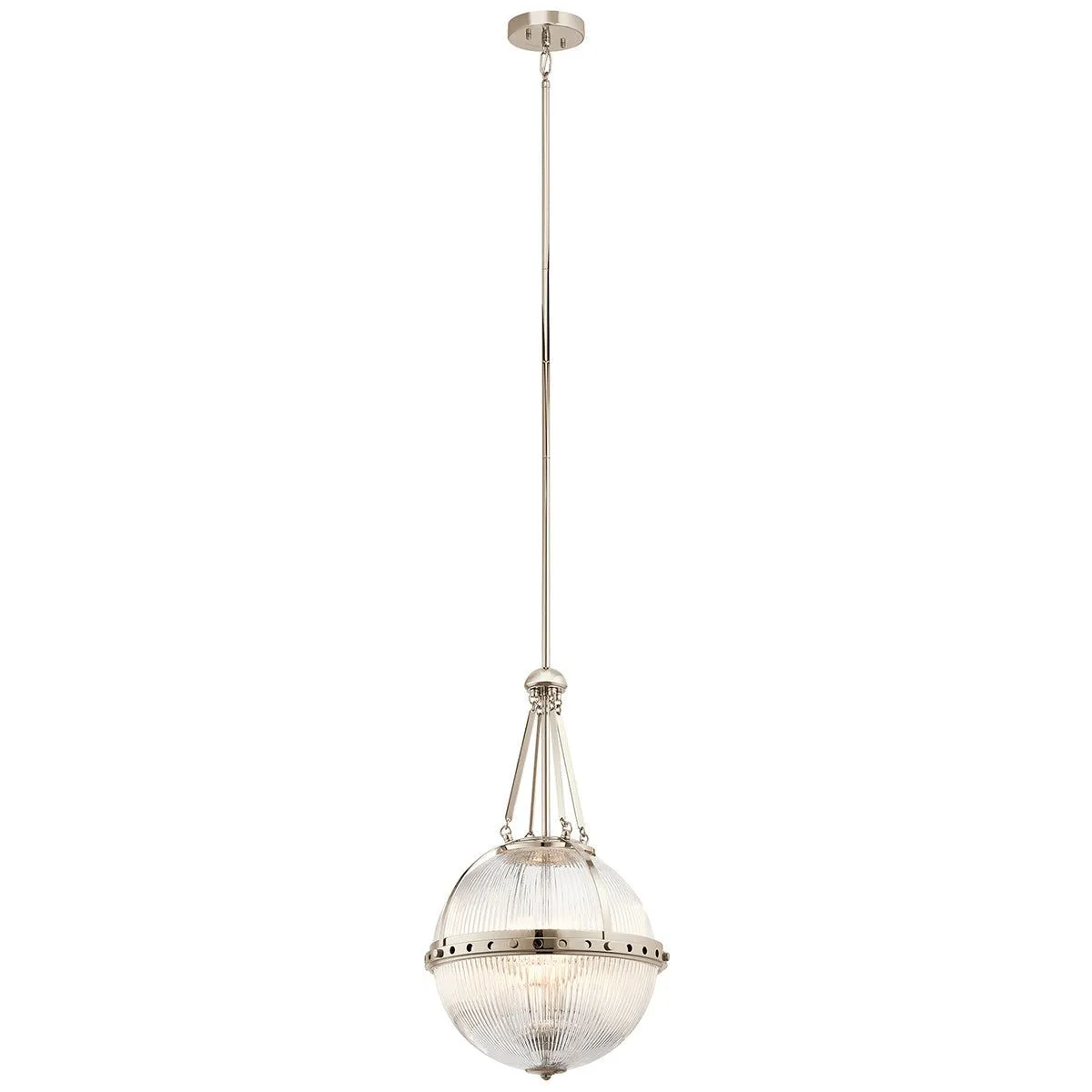 Aster 3Lt  Centre Ceiling Light - Natural Brass/Polished Nickel Finish