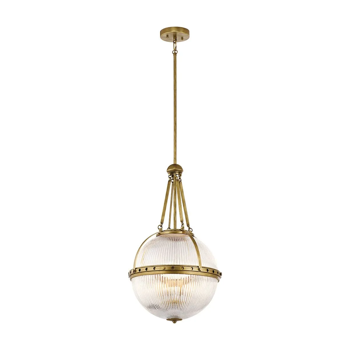 Aster 3Lt  Centre Ceiling Light - Natural Brass/Polished Nickel Finish
