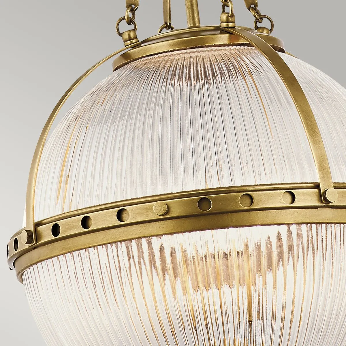 Aster 3Lt  Centre Ceiling Light - Natural Brass/Polished Nickel Finish
