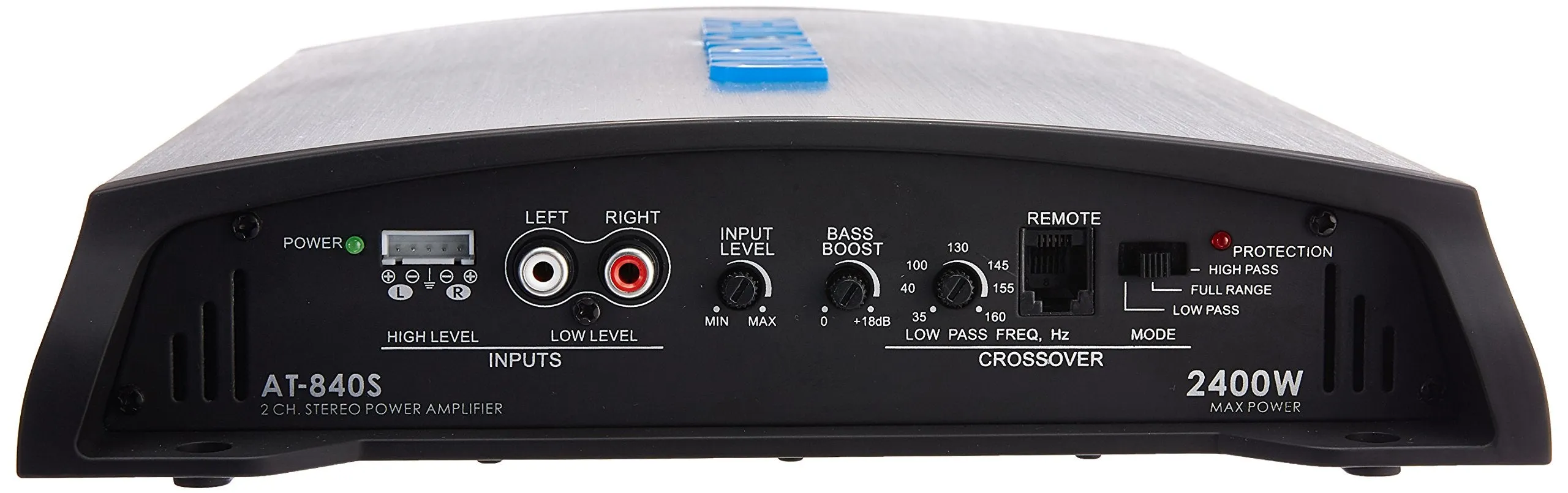 Audiotek At840S 2 Channels Class Ab 2 Ohm Stable 2400W Stereo Power Car Amplifier W/Bass Control