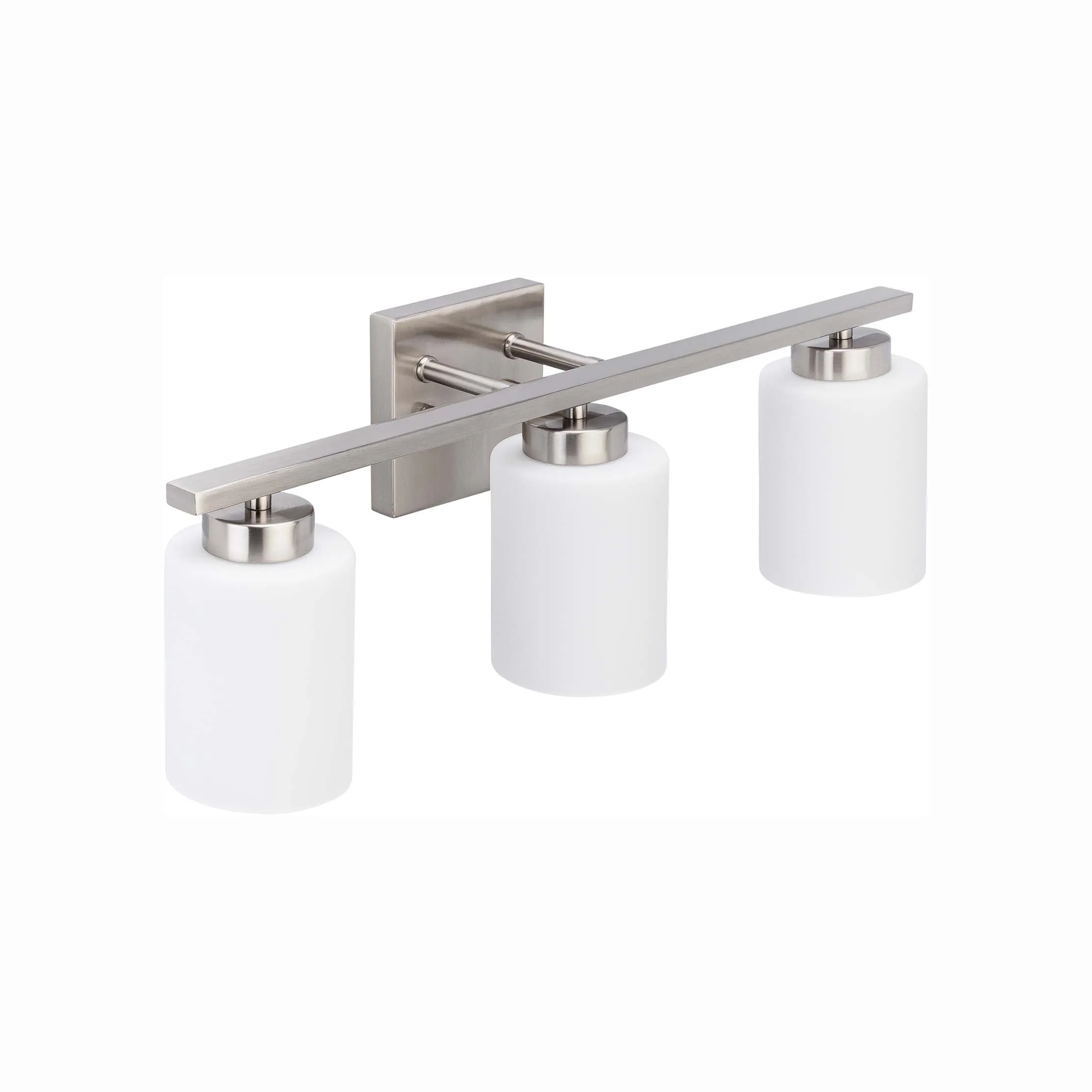 Bathroom Vanity Light, 3 Lights, Round Lens, 22 In. Wide