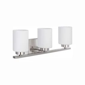 Bathroom Vanity Light, 3 Lights, Round Lens, 22 In. Wide