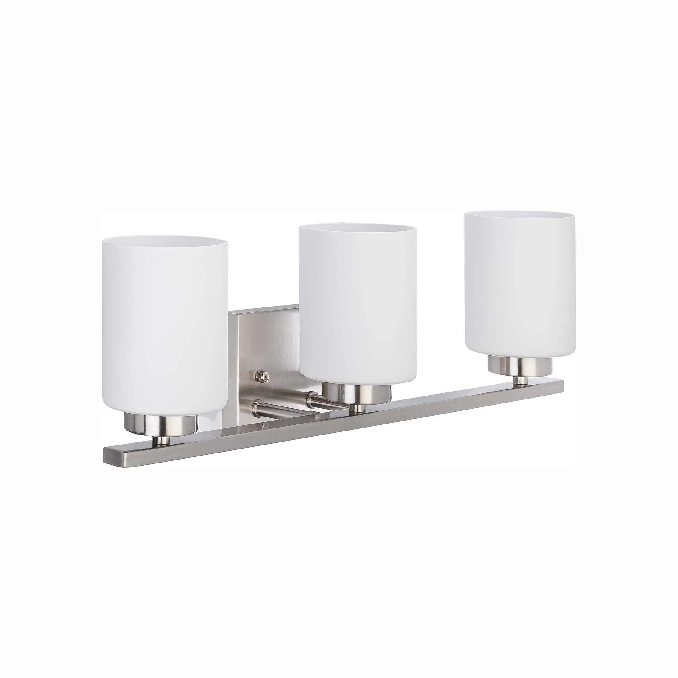 Bathroom Vanity Light, 3 Lights, Round Lens, 22 In. Wide