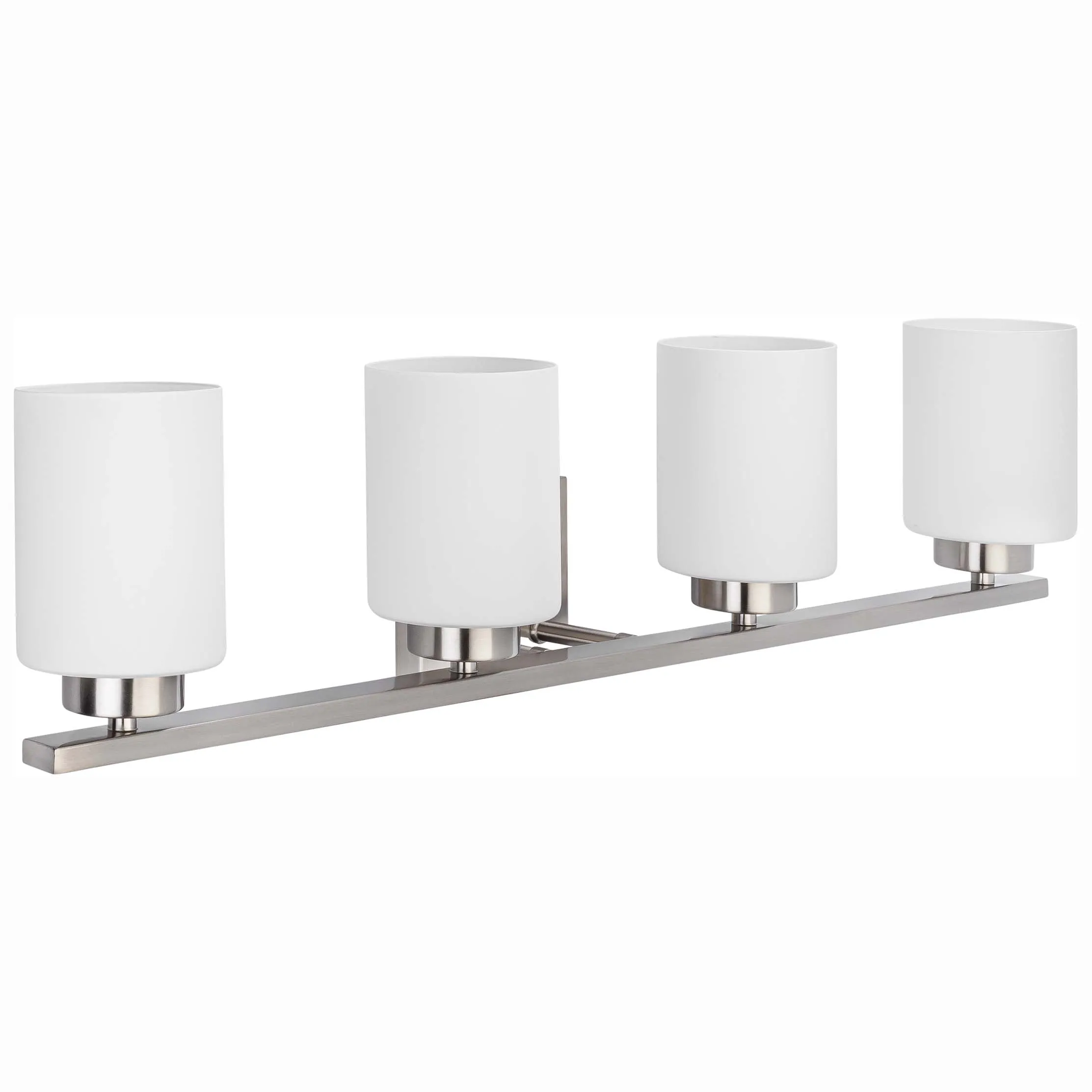 Bathroom Vanity Light, 4 Lights, Round Lens, 31 In. Wide