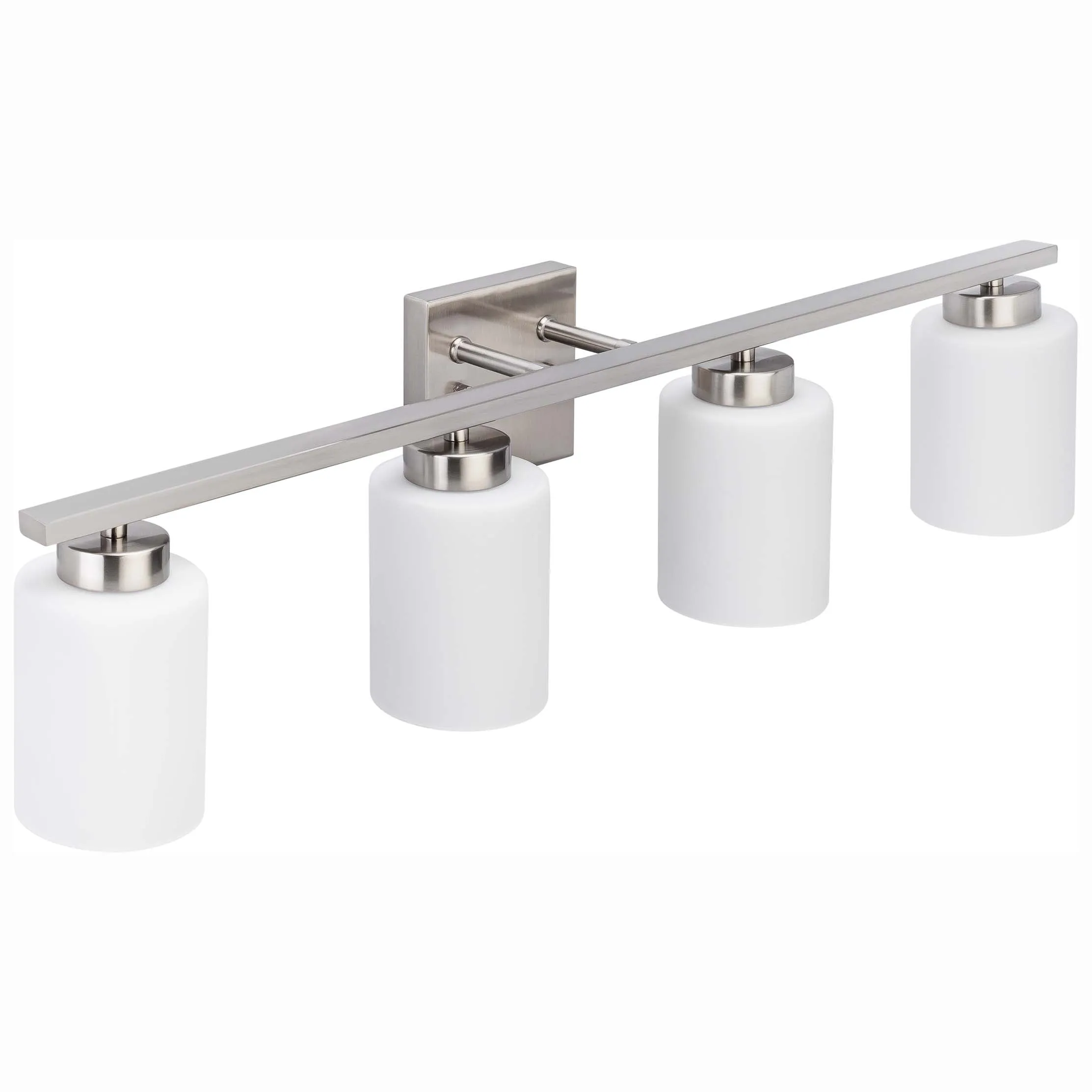 Bathroom Vanity Light, 4 Lights, Round Lens, 31 In. Wide