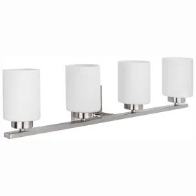 Bathroom Vanity Light, 4 Lights, Round Lens, 31 In. Wide