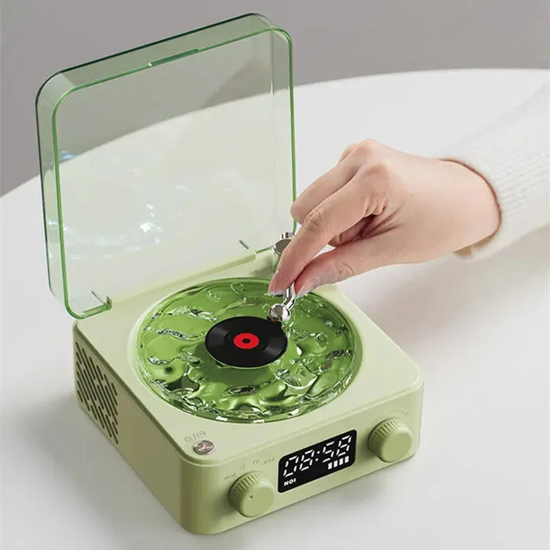 Bluetooth Speaker and White Noise Machine RetroVibe Turntable-Style Wireless Sound with RGB Projection