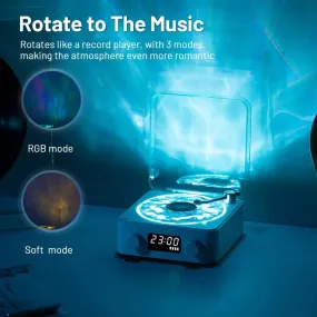 Bluetooth Speaker and White Noise Machine RetroVibe Turntable-Style Wireless Sound with RGB Projection