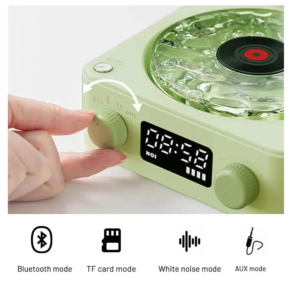 Bluetooth Speaker and White Noise Machine RetroVibe Turntable-Style Wireless Sound with RGB Projection