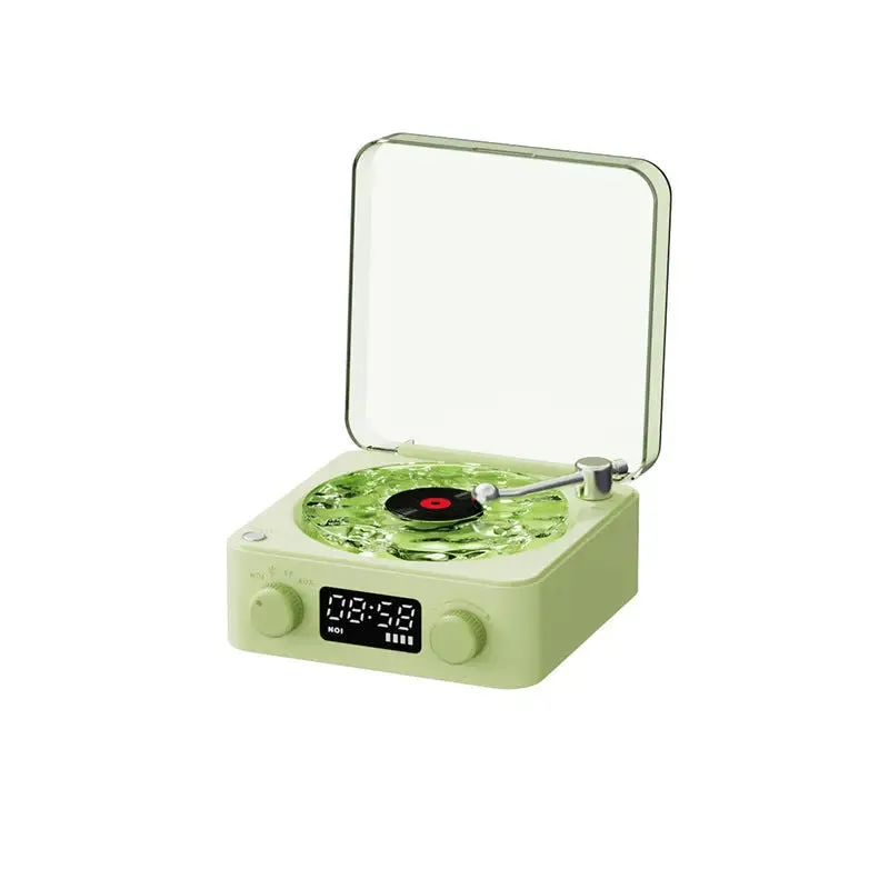 Bluetooth Speaker and White Noise Machine RetroVibe Turntable-Style Wireless Sound with RGB Projection