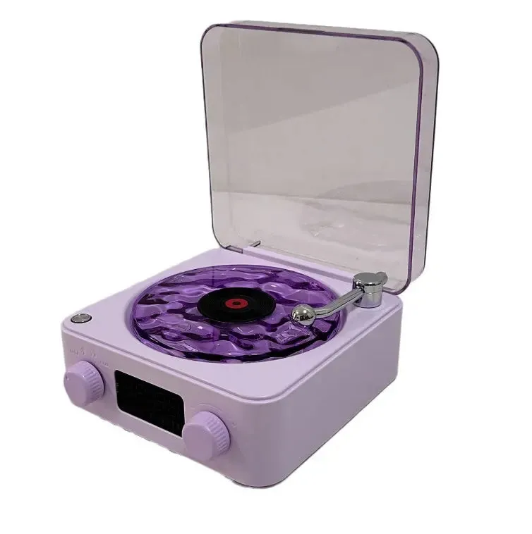 Bluetooth Speaker and White Noise Machine RetroVibe Turntable-Style Wireless Sound with RGB Projection