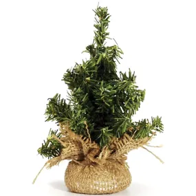 Canadian Pine Tree with Wood Look Base 32 Tips 6 inches