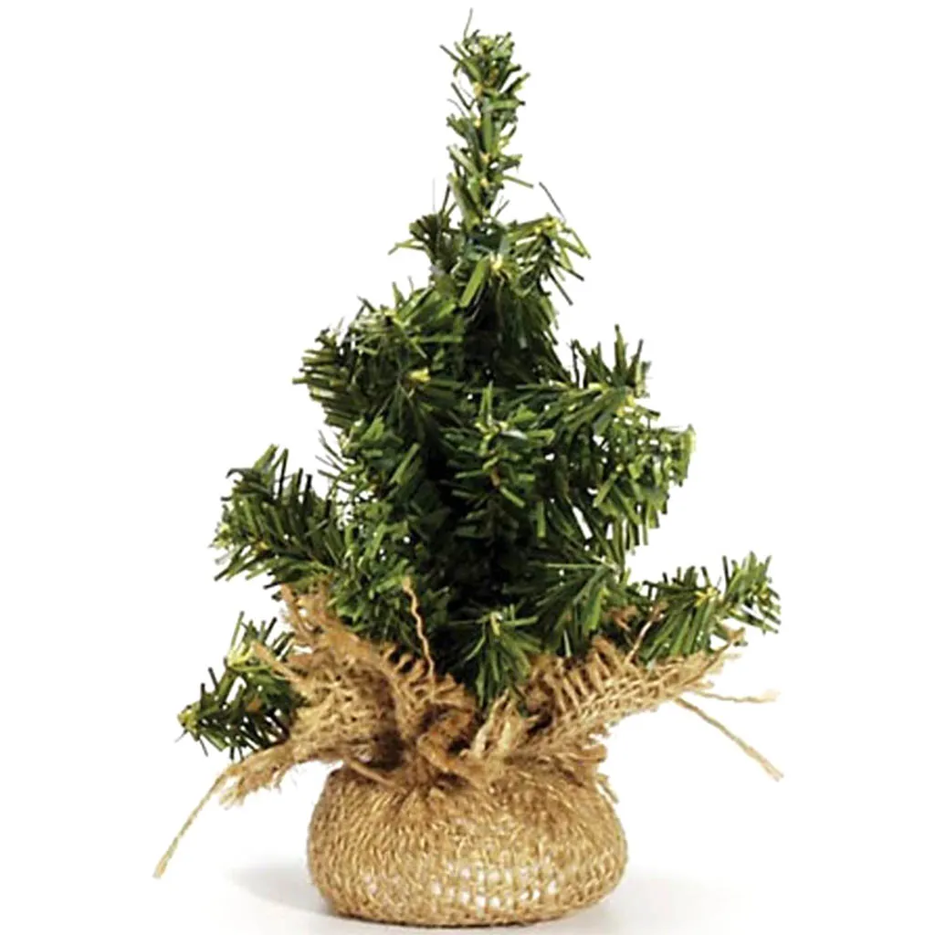 Canadian Pine Tree with Wood Look Base 32 Tips 6 inches
