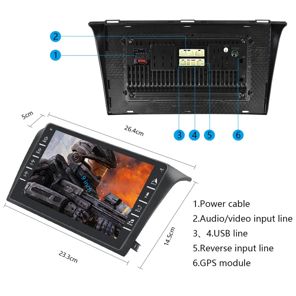 Car Multimedia Player 8 inch Central Control Android 9.1