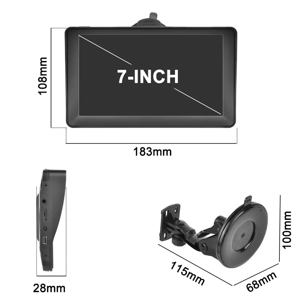 Car Navigation Device HD 7-inch Wire-controlled Touch Screen