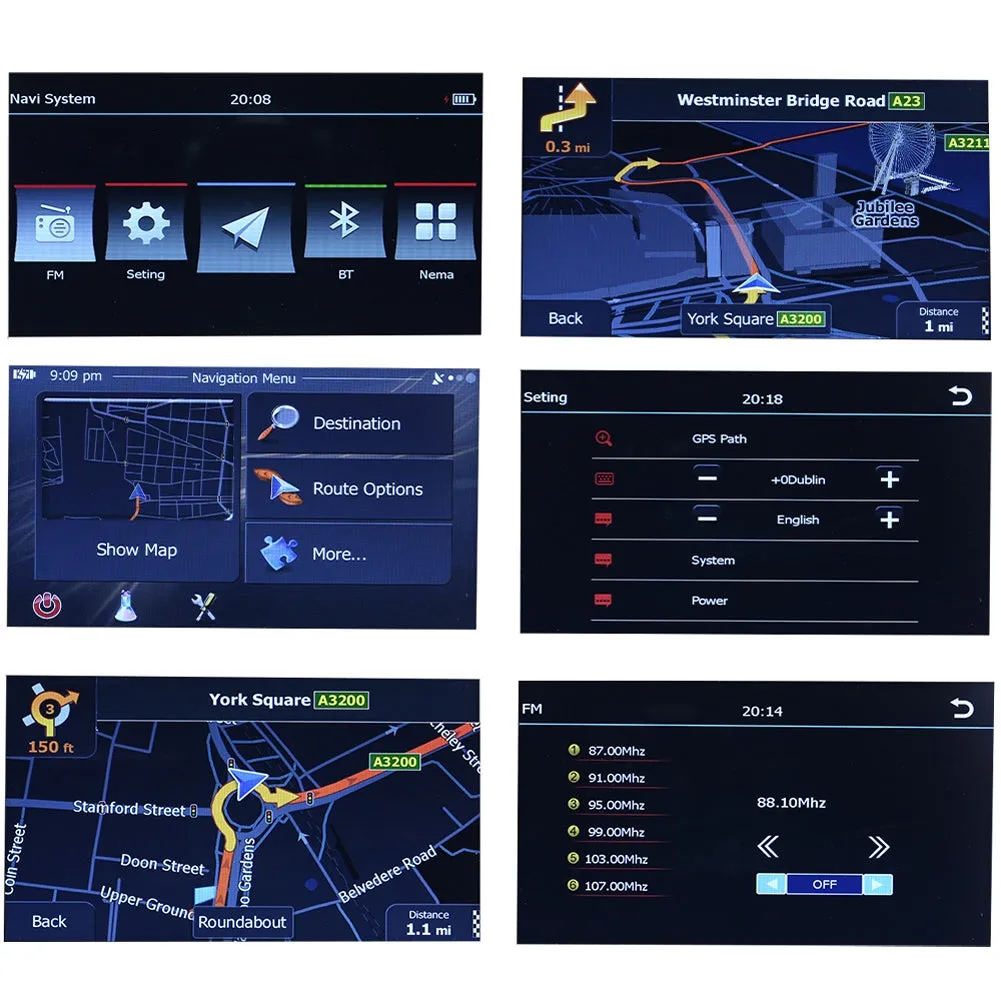 Car Navigation Device HD 7-inch Wire-controlled Touch Screen